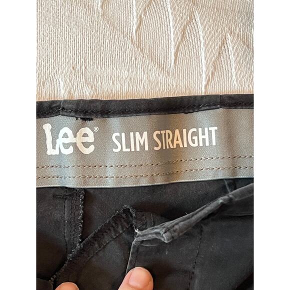 Lee Slim Straight Black Chino Work Pants Mens 29x30 - Picture 3 of 4